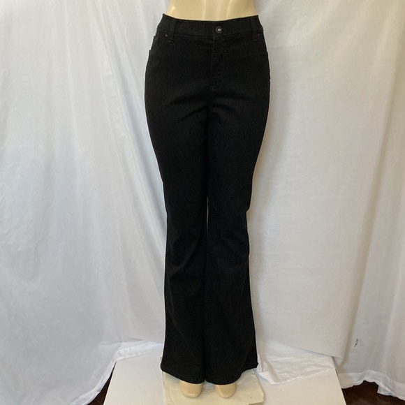 STYLE & CO Women’s Tummy Control Black Denim Boot Cut Plus Size 16 Long NWT - Picture 3 of 8